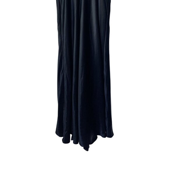 Y2K Maxi Dress Sz 8 Vintage Night Way Black Slip Satin Evening Prom Embellished - Picture 3 of 7